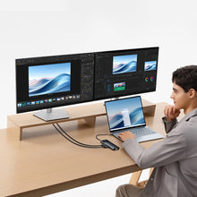 Заредете изображение във визуализатора на галерията – HUB 10in1 Baseus Metal Gleam Series USB-C to USB-C PD / USB-C / 3x USB-A / 2x HDMI / RJ-45 / SD / TF - black
