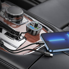 Заредете изображение във визуализатора на галерията – Borofone Transmitter FM BC45 Prestige MP3, Bluetooth, - 2xUSB - QC 3.0 18W with Type C and Lightning cables black
