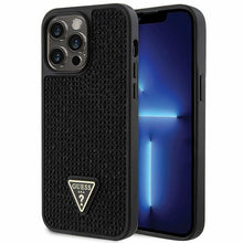 Заредете изображение във визуализатора на галерията – Original Case GUESS Rhinestone Triangle hardcase GUHCP14XHDGTPK for Iphone 14 Pro Max black
