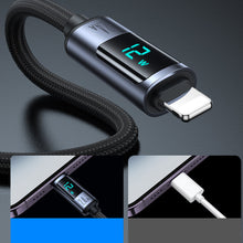 Заредете изображение във визуализатора на галерията – Lightning cable - USB A 2.4A 1.2m with LED display Joyroom S-AL012A16 - black
