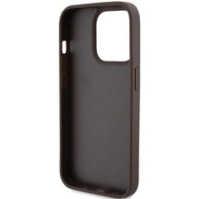 Заредете изображение във визуализатора на галерията – Guess Leather 4G Triangle Strass case for iPhone 15 Pro Max - brown
