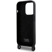 Заредете изображение във визуализатора на галерията – Karl Lagerfeld KLHCP15LSCBSKNK iPhone 15 Pro 6.1" hardcase black/black Crossbody Silicone Ikonik
