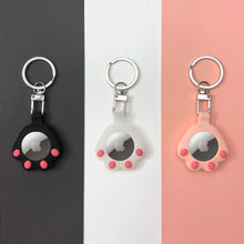 Заредете изображение във визуализатора на галерията – Cat Paw AirTag Case Silicone Case Keychain Pendant for AirTag black
