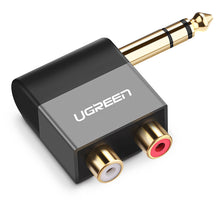 Заредете изображение във визуализатора на галерията – Ugreen audio jack adapter 6.35mm male to 2xRCA female black (AV147)
