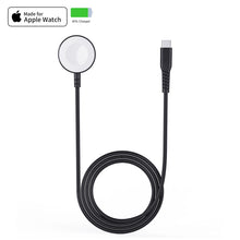 Заредете изображение във визуализатора на галерията – Choetech T319 MFI 5W wireless charger for Apple Watch + USB-C cable - black
