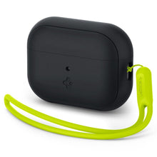 Заредете изображение във визуализатора на галерията – Spigen SILICONE FIT STRAP Apple AIRPODS PRO 1 / 2 BLACK/PHANTOM GREEN
