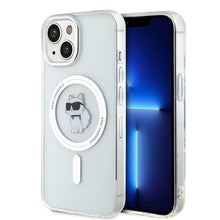 Заредете изображение във визуализатора на галерията – Karl Lagerfeld IML Choupette MagSafe case for iPhone 15 - transparent
