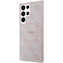 Заредете изображение във визуализатора на галерията – Guess 4G Collection Leather Metal Logo MagSafe Case for Samsung Galaxy S24 Ultra - Pink
