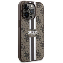 Заредете изображение във визуализатора на галерията – Guess GUHMP14XP4RPSW iPhone 14 Pro Max 6.7" brown/brown hardcase 4G Printed Stripes MagSafe
