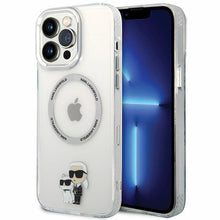 Заредете изображение във визуализатора на галерията – Karl Lagerfeld KKLHMP13XHNKCIT iPhone 13 Pro Max 6.7" hardcase transparent Iconic Karl&amp;Choupette Magsafe
