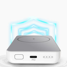Заредете изображение във визуализатора на галерията – Choetech power bank with magnetic charging 10000mAh MagSafe / Qi / USB C white
