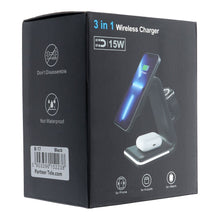 Заредете изображение във визуализатора на галерията – Wireless charger qi 3in1 15w b17 working with magsafe black - TopMag
