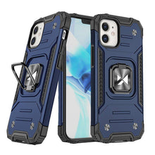 Заредете изображение във визуализатора на галерията – Wozinsky Ring Armor case for iPhone 14 armored cover magnetic holder ring blue
