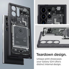 Заредете изображение във визуализатора на галерията – Spigen Ultra Hybrid case for Samsung Galaxy S24 Ultra - dark gray (Zero One pattern)
