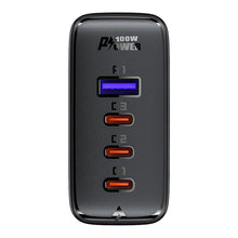 Заредете изображение във визуализатора на галерията – Acefast fast charger GaN 3xUSB-C/1xUSB-A 100W white + angled cable USB-C - USB-C 100W 2m white

