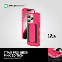 Заредете изображение във визуализатора на галерията – Amazing Thing Titan Pro Neon Mag Wallet Case IP156.7PTWPN for Iphone 15 Pro Max pink with stand
