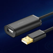 Заредете изображение във визуализатора на галерията – Ugreen active extension cable USB-A (male) - USB-A (female) USB 2.0 480Mb/s 25m black (US121)
