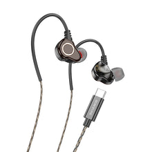 Заредете изображение във визуализатора на галерията – Borofone Earphones BM88 Sea with microphone Type C black

