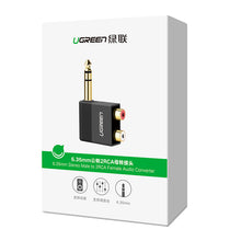 Заредете изображение във визуализатора на галерията – Ugreen audio jack adapter 6.35mm male to 2xRCA female black (AV147)
