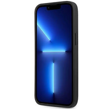 Заредете изображение във визуализатора на галерията – Case BMW BMHCP13LREELK iPhone 13 Pro / 13 6.1" black/black hardcase Leather Emboss
