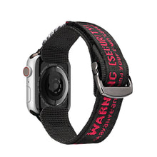 Заредете изображение във визуализатора на галерията – Dux Ducis Strap (Outdoor Version) strap for Apple Watch Ultra, SE, 8, 7, 6, 5, 4, 3, 2, 1 (49, 45, 44, 42 mm) nylon band bracelet black and red
