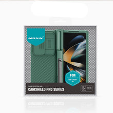 Заредете изображение във визуализатора на галерията – Nillkin CamShield Pro Case (suit) for Samsung Galaxy Z Fold 4 cover with camera cover stand blue
