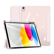 Заредете изображение във визуализатора на галерията – Dux Ducis Toby case for iPad 10.9'' 2022 (10 gen.) cover with stylus holder Apple Pencil smart cover stand pink
