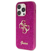 Заредете изображение във визуализатора на галерията – Original faceplate case GUESS GUHCP15LHG4SGU for iPhone 15 Pro (Fixed Glitter Big 4G / purple)
