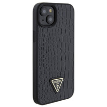 Заредете изображение във визуализатора на галерията – Original Case GUESS Croco Triangle Metal Logo hardcase GUHCP15SPCRTHCK for Iphone 15 black
