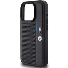 Заредете изображение във визуализатора на галерията – BMW Perforated Tricolor Line case for iPhone 15 Pro Max - black
