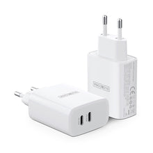 Заредете изображение във визуализатора на галерията – Dux Ducis Duzzona wall charger T4 - 2xType C - PD 35W white
