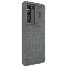 Заредете изображение във визуализатора на галерията – Nillkin Qin Cloth Pro Case for Samsung Galaxy S23+ Flip Cover Camera Cover Gray
