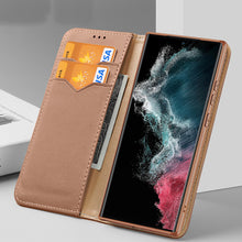 Заредете изображение във визуализатора на галерията – Dux Ducis Hivo case Samsung Galaxy S23 Ultra cover with flip wallet stand RFID blocking red
