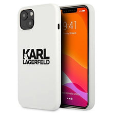 Заредете изображение във визуализатора на галерията – Karl Lagerfeld KLHCP13SSLKLWH iPhone 13 mini 5,4" Silicone Stack Logo biały/white

