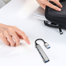 Заредете изображение във визуализатора на галерията – Dudao HUB 4in1 USB-A - 4x USB-A (3 x USB2.0 / USB3.0) 6.3cm black (A16B)
