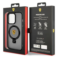 Заредете изображение във визуализатора на галерията – Ferrari FEHMP15LUSCAK iPhone 15 Pro 6.1" black/black hardcase Ring Stand 2023 Collection MagSafe
