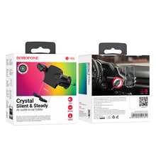 Заредете изображение във визуализатора на галерията – Borofone Car holder BH86 Crystal Ice to air vent black
