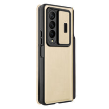 Заредете изображение във визуализатора на галерията – Nillkin Qin Leather Pro Case for Samsung Galaxy Z Fold 4 cover with a cover for the camera and a place for the stylus gold
