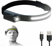 Заредете изображение във визуализатора на галерията – LED headlamp with IPX4 motion sensor USB-C 1200 mAh - black
