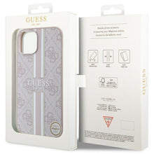 Заредете изображение във визуализатора на галерията – Guess GUHMP14MP4RPSP iPhone 14 Plus 6.7" pink/pink hardcase 4G Printed Stripes MagSafe
