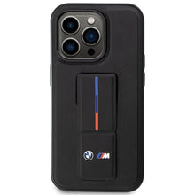 Заредете изображение във визуализатора на галерията – Original Case BMW Grip Hot Stamp Hardcase BMHCP14L22GSLK for Iphone 14 Pro Black

