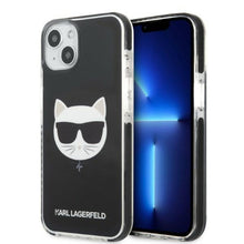 Заредете изображение във визуализатора на галерията – Karl Lagerfeld KLHCP13MTPECK iPhone 13 6.1" hardcase black/black Choupette Head

