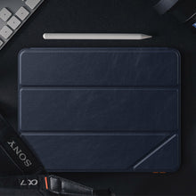 Заредете изображение във визуализатора на галерията – Nillkin Bevel Leather Case for iPad 10.9'' 2022 (10 gen.) smart cover cover with flip stand blue
