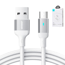 Заредете изображение във визуализатора на галерията – Joyroom USB cable - micro USB 2.4A for fast charging and data transfer 2 m white (S-UM018A10)
