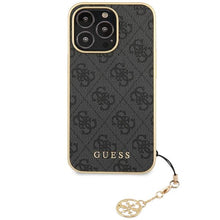 Заредете изображение във визуализатора на галерията – Guess GUHCP14LGF4GGR iPhone 14 Pro 6.1" grey/grey hardcase 4G Charms Collection

