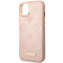 Заредете изображение във визуализатора на галерията – Guess GUHMP14SSAPSTP iPhone 14 6.1" pink/pink hardcase Peony Logo Plate MagSafe
