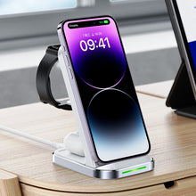 Заредете изображение във визуализатора на галерията – Acefast 3in1 wireless charging station for phone, headphones, smartwatch white (E15)
