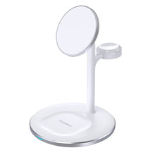 Заредете изображение във визуализатора на галерията – Choetech T585-F 3in1 Magnetic wireless charger station for iPhone 12/13/14 series,AirPods Pro and iwatch charger Black
