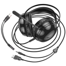 Заредете изображение във визуализатора на галерията – Borofone Headphones BO108 Flame gaming with microphone black
