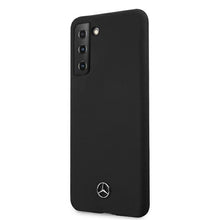 Заредете изображение във визуализатора на галерията – Original faceplate case MERCEDES MEHCS21MSILBK for SAMSUNG S21 Plus (Silicone Line / black)
